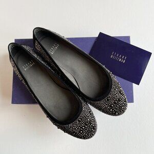 Stuart Weitzman Suede Nubeads Studded Flats